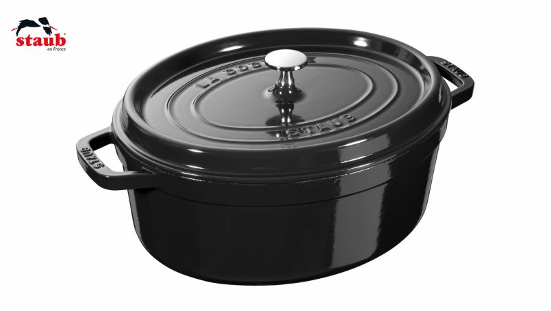 STAUB ココット ココット (オーバル、31 CM、ブラックシャイニー) 1個