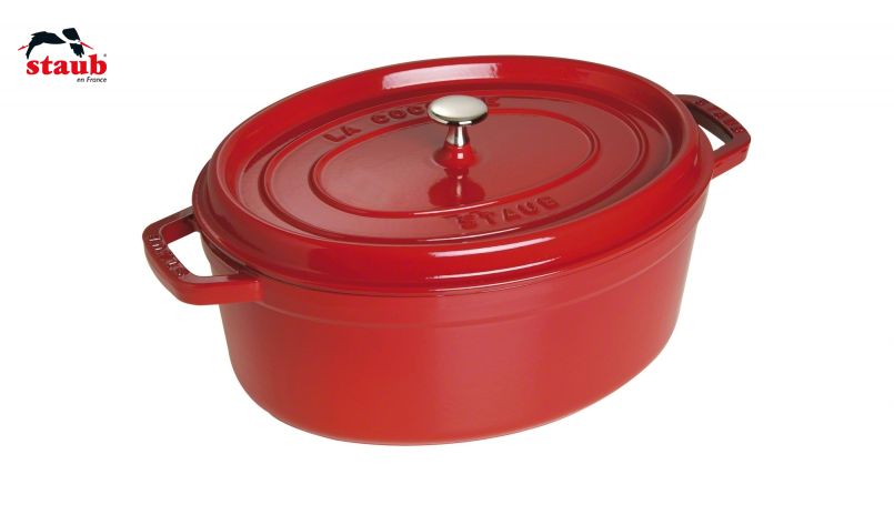 STAUB ココット ココット (オーバル、37 CM、チェリーレッド) 1個