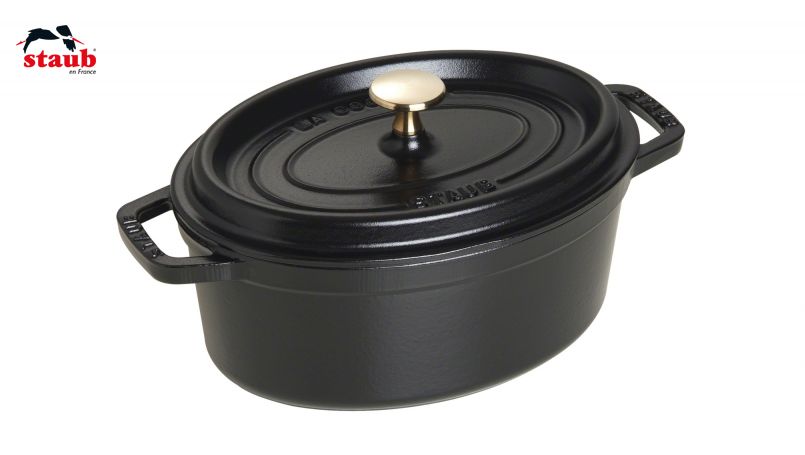 STAUB ココット ココット (オーバル、23 CM、ブラック) 1個