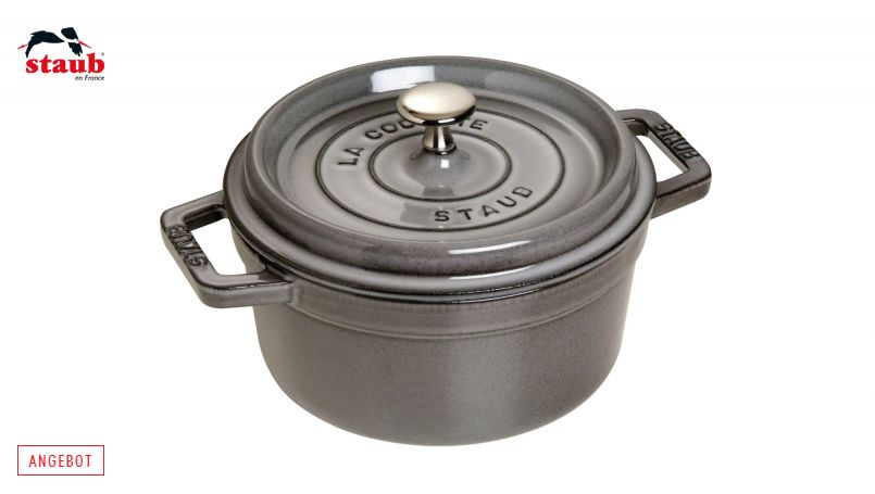 STAUB ココット ココット (ラウンド、22 CM、グラファイトグレー) 1個