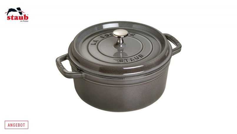 STAUB ココット ココット (ラウンド、24 CM、グラファイトグレー) 1個