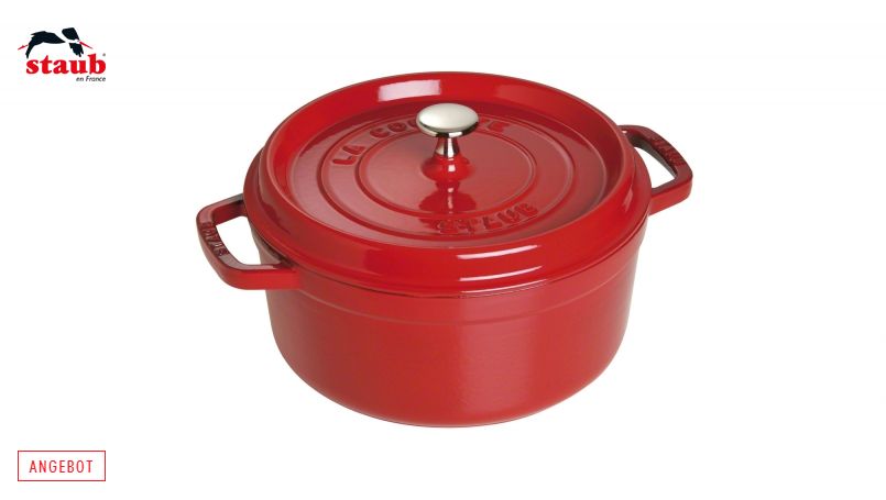 STAUB ココット ココット (ラウンド、24 CM、チェリーレッド) 1個