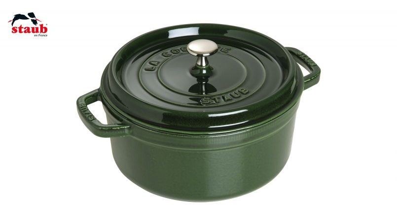 STAUB ココット ココット (ラウンド、26 CM、バジルグリーン) 1個