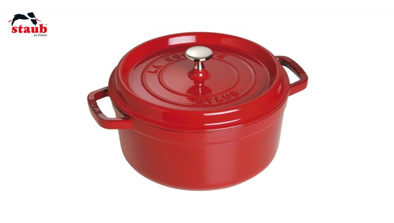 STAUB ココット ココット (ラウンド、26 CM、チェリーレッド) 1個