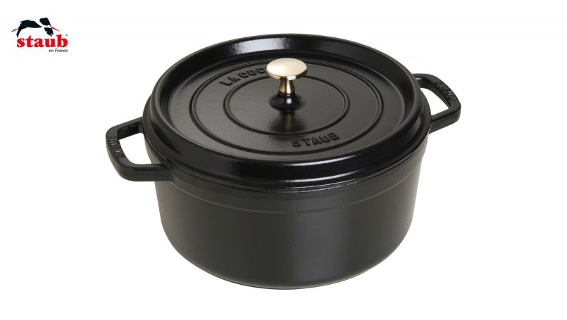 STAUB ココット ココット (ラウンド、26 CM、ブラック) 1個