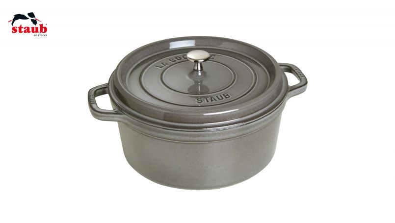 STAUB ココット ココット (ラウンド、28 CM、グラファイトグレー) 1個