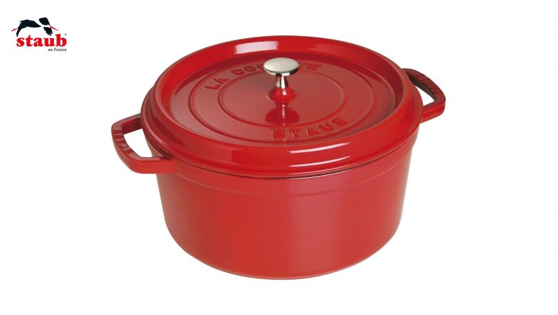 STAUB ココット ココット (ラウンド、28 CM、チェリーレッド) 1個