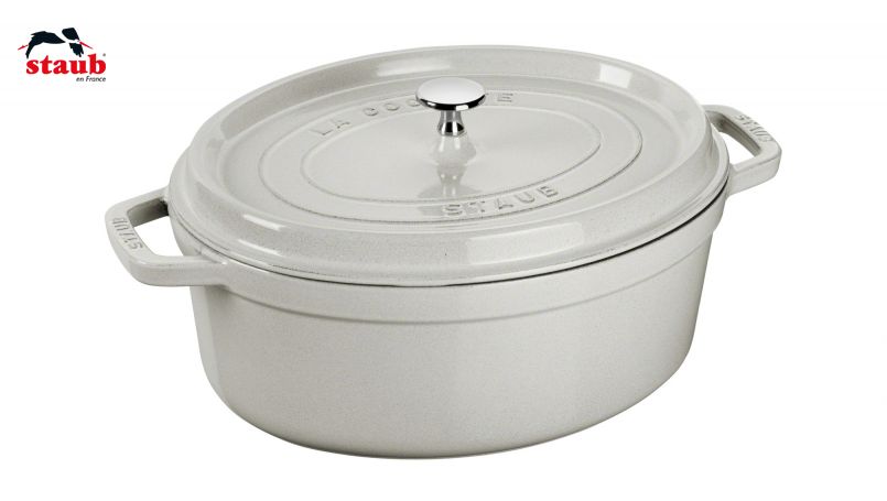 STAUB ココット ココット (オーバル、ホワイトトリュフ、29 CM) 1個