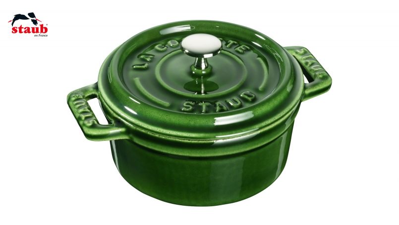 STAUB ココット ミニココット (ラウンド、バジルグリーン) 1個