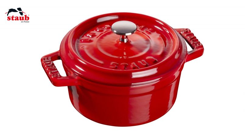 STAUB ココット ミニココット (ラウンド、チェリーレッド) 1個