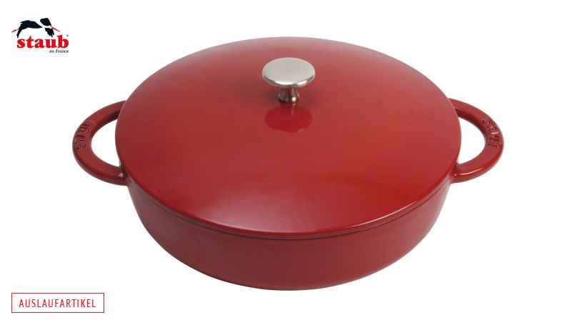 STAUB 鋳鉄蓋付マルチファンクションロースター (24 CM、チェリーレッド) 1個