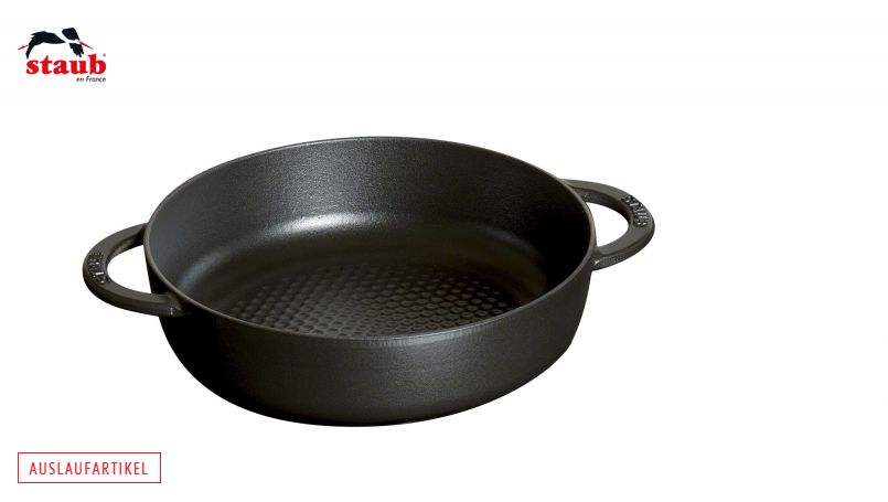 STAUB 鋳鉄蓋付マルチファンクションロースター (24 CM、ブラック) 1個