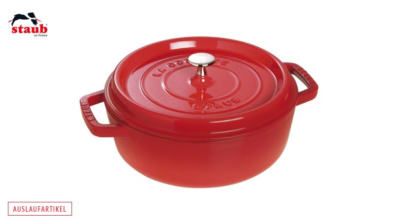 STAUB スペシャルココット ココット (ラウンドフラット、チェリーレッド) 1個