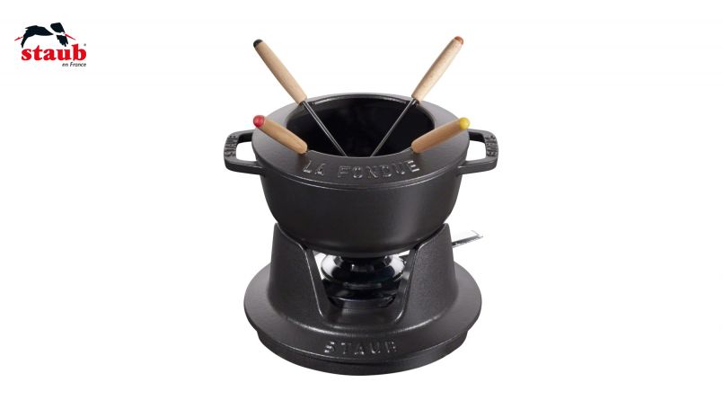 STAUB フォンデュセット フォンデュセット (16 CM、ブラック)