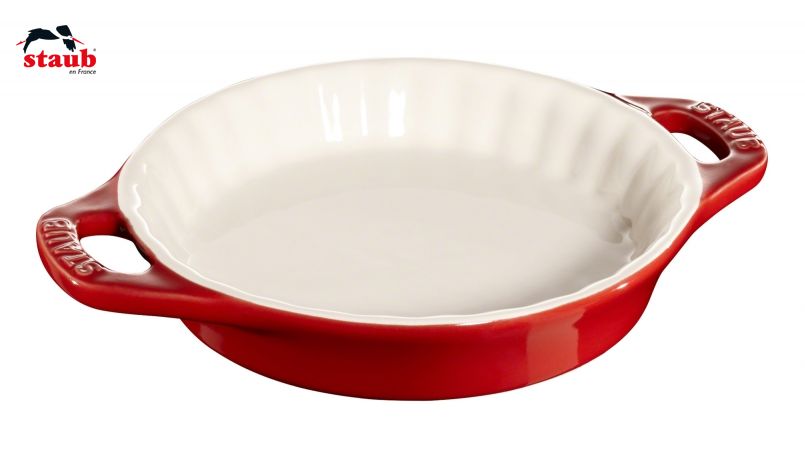 STAUB クック タルト型 (ラウンド、16.5 x 13 x 2.5 CM、チェリーレッド)