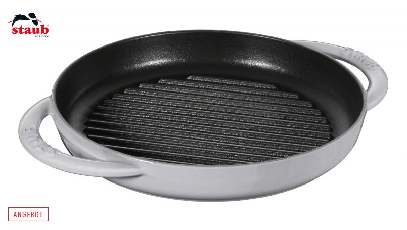 STAUB グリルパン グリルパン (ラウンド、22 CM、グラファイトグレー)