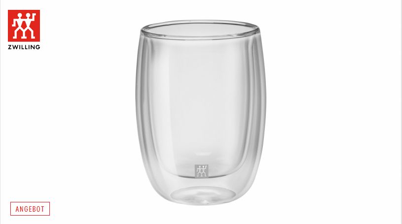 ZWILLING ツヴィリング ソレント ダブルウォールグラス (コーヒー用 、200ml) 2個