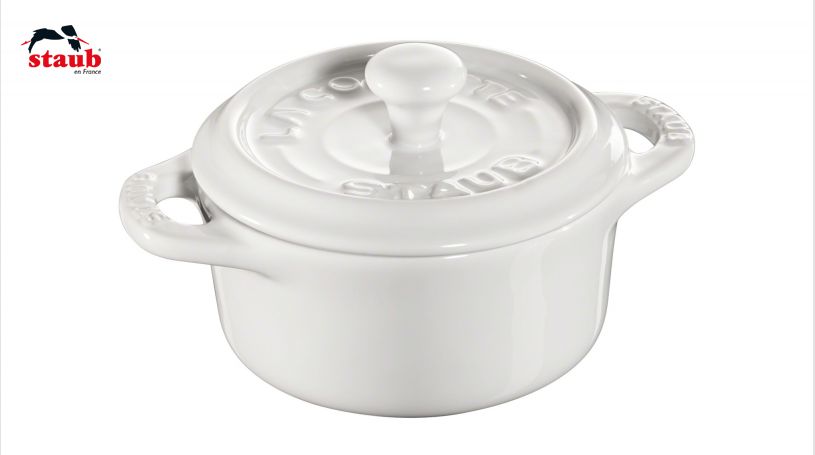 STAUB ギフト ミニココット (ラウンド、ホワイト) 1個