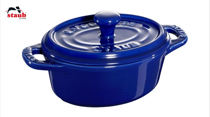 STAUB ギフト ミニココット (オーバル、ダークブルー) 1個