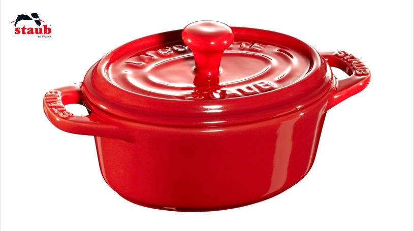 STAUB ギフト ミニココット (オーバル、チェリーレッド) 1個