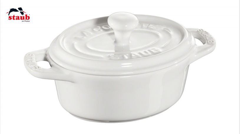 STAUB ギフト ミニココット (オーバル、ホワイト) 1個