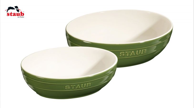 STAUB サービング ボウルセット (23cm&27cm、バジルグリーン)  2点セット 1個