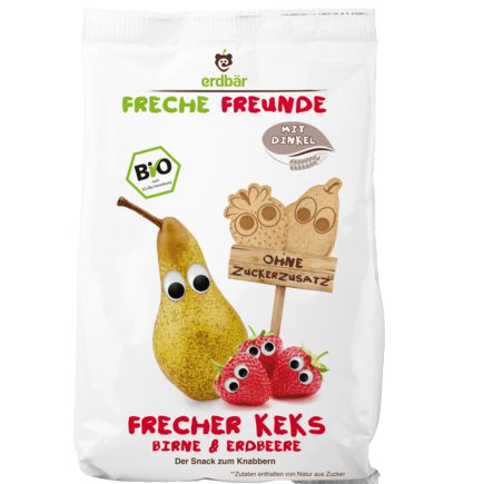 erdb?r Freche Freunde ビスケット 洋ナシ・イチゴ 1歳から 125g