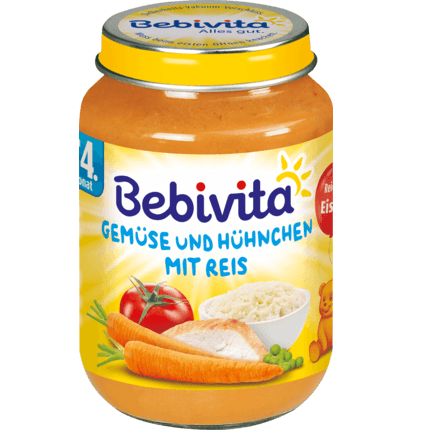 Bebivita ベビーメニュー 野菜&鶏肉 米入り 4か月から 190g