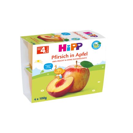 Hipp 果物カップ リンゴ・桃 4歳から 100g×4個(0.4kg)