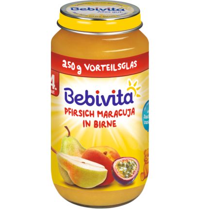 Bebivita 果物 洋ナシ・桃 パッションフルーツ入り 4か月から 250g