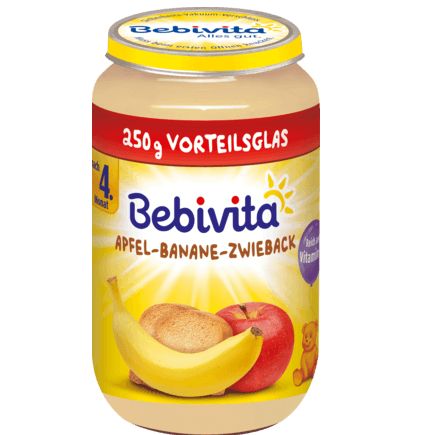 Bebivita 果物&穀物 リンゴ・バナナ・ラスク 4か月から 250g