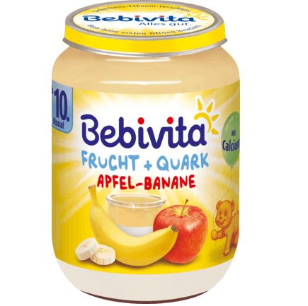 Bebivita 果物&クワルク(フレッシュチーズ) リンゴ・バナナ 10か月から 190g