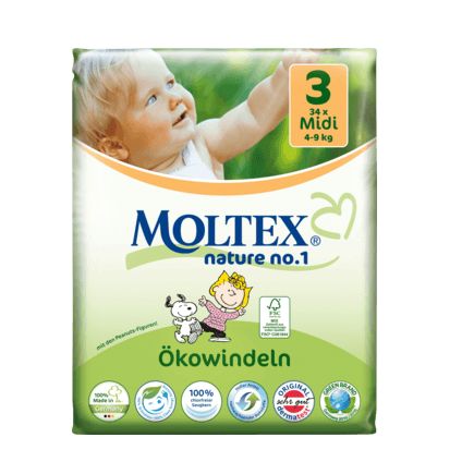 Moltex おむつ ネイチャーno.1 サイズ3(ミディ 4〜9kg) 33枚