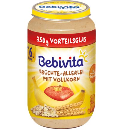 Bebivita 果物&シリアル 果物ミックス  全粒小麦入り 6か月から 250g