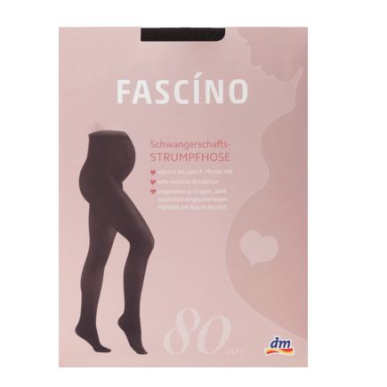 FASCINO 妊婦用ストッキング 黒 80デニール サイズ42/44 1足