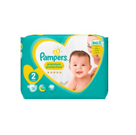 Pampers おむつ プレミアムプロテクション 新生児用 サイズ2(ミニ 4〜8kg) 31枚