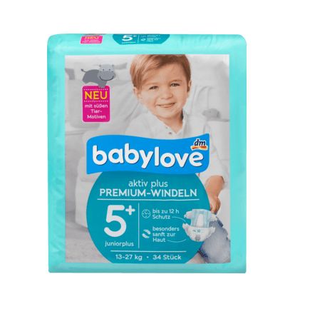 babylove おむつ アクティブプラス サイズ 5+(ジュニアプラス 13〜27kg) 34枚