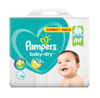 Pampers おむつ ベビードライ サイズ4+(マキシィプラス 10〜15 kg) パック 76枚