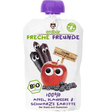 Freche Freunde スクイズパック リンゴ・ブルーベリー・黒ニンジン 1歳から 100g