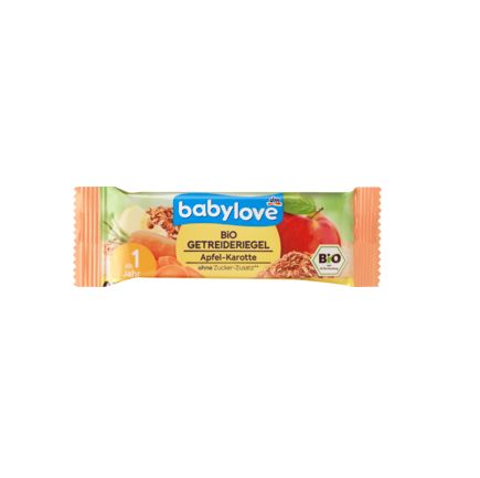 babylove シリアル入り果物バー オーガニックリンゴ・ニンジン味 1歳から 25g