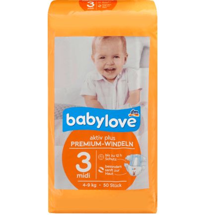 babylove おむつ プレミアム アクティブプラス サイズ 3(ミディ 4〜9kg) 50枚