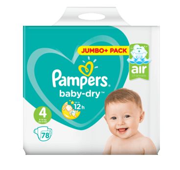 Pampers おむつ ベビードライ サイズ4(マキシィ 9〜14 kg) ジャンボ+パック 78枚