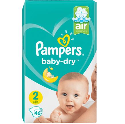 Pampers おむつ ベビードライ サイズ2(ミニ 4〜8 kg) エコノミーパック 46枚