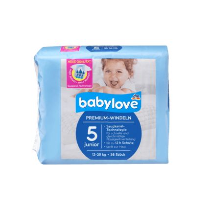 babylove おむつ プレミアム サイズ 5(ジュニア 12〜25kg)36枚