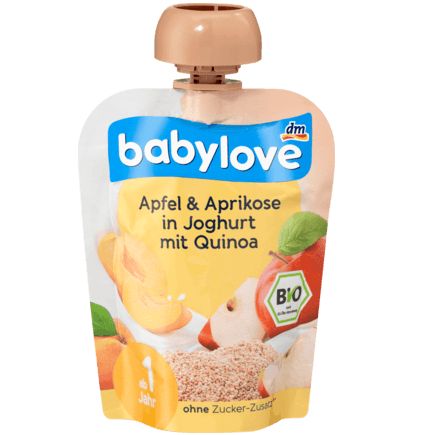 babylove スクイズパック リンゴ・アプリコットヨーグルト キノア入り 1歳から 90 g