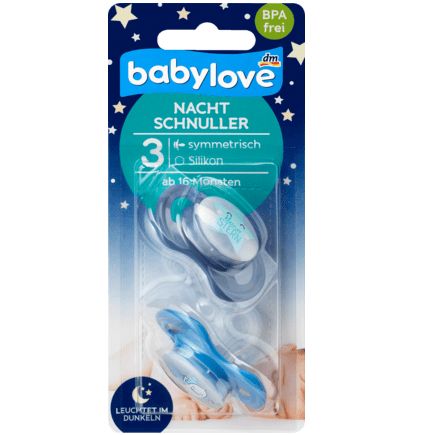 babylove 夜用おしゃぶり シリコン製 左右対称 サイズ3 16か月から 2個