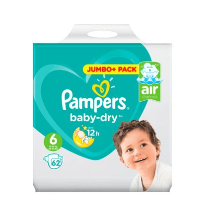 Pampers おむつ サイズ6(エクストララージ 13〜18kg) ジャンボパック 62枚