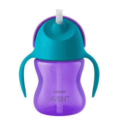 Philips AVENT ストローマグ 持ち手付き 200ml 9か月から 紫 1個