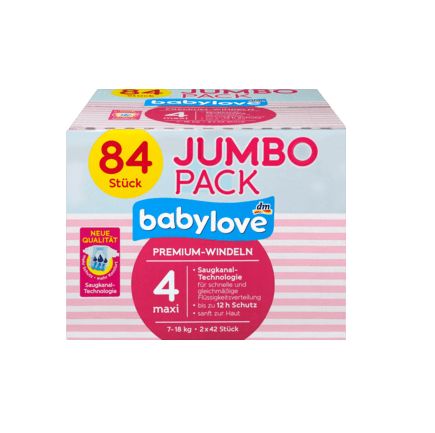 babylove おむつ プレミアム サイズ 4(マキシィ 7〜18kg)ジャンボ (84枚)