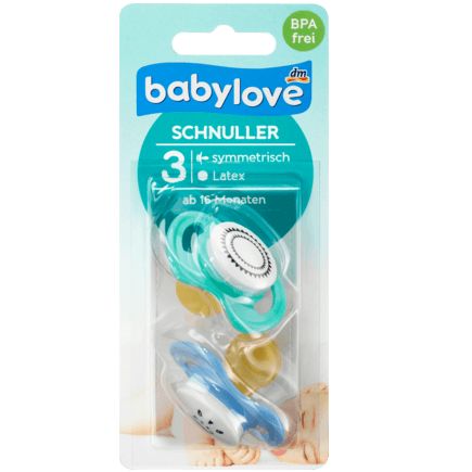 babylove おしゃぶり ラテックス製 左右対称 サイズ3 16か月から 2個